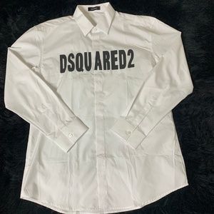 DSquared2 Logo Print Button Down Shirt